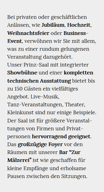 Weihnachtsfeier-Räume 